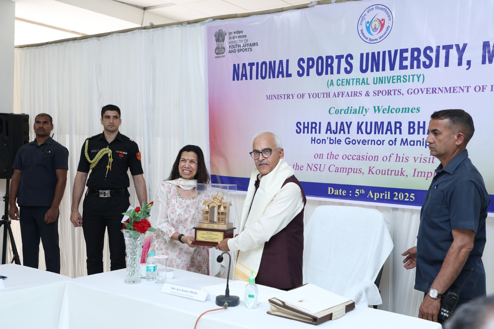 Shri Ajay Kumar Bhalla, Hon’ble Governor of Manipur, visited the National Sports University campus at Koutruk, Imphal West, to inspect the progress of its ongoing construction.jpeg